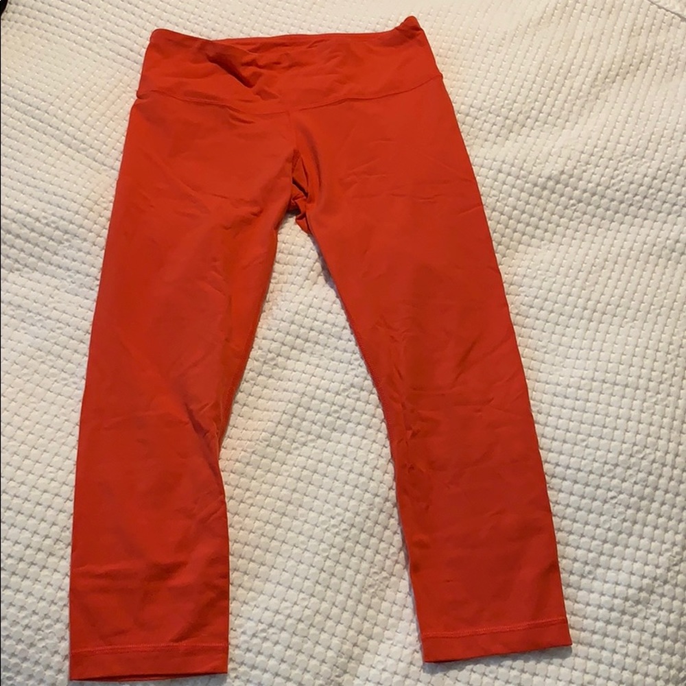 Bright red lululemon leggings
